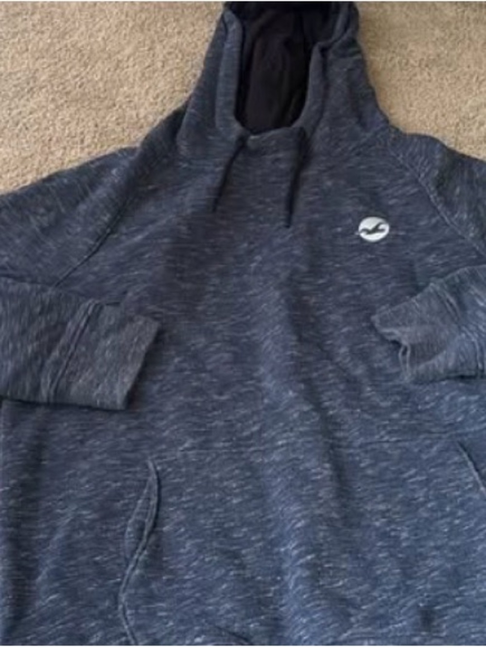 Hollister Men's Crewneck Sweater Hoodie - Heather Navy/Charcoal